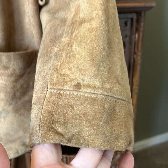 Vntg Boho 70’s Lady California tan suede Penny Lane western festival jacket. - Picture 6 of 11